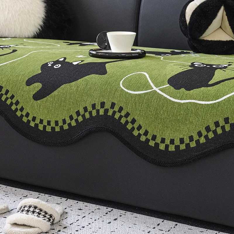 Anti-slip Sofa Cover with Thick Padding Chic Couch Cover for L-shape Pet-proof Sofa Slipcover Included M251204 - view 4