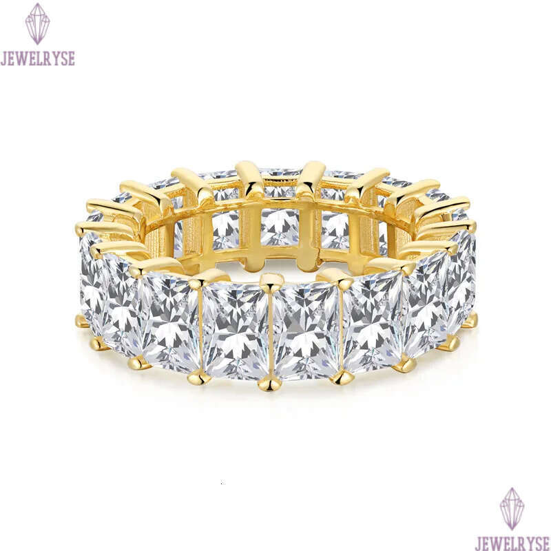 luxurious gold diamond ring for woman wed 925 sterling silver square white 5A ice zirconia love wedding engagement rings designer womens jewelry gift 