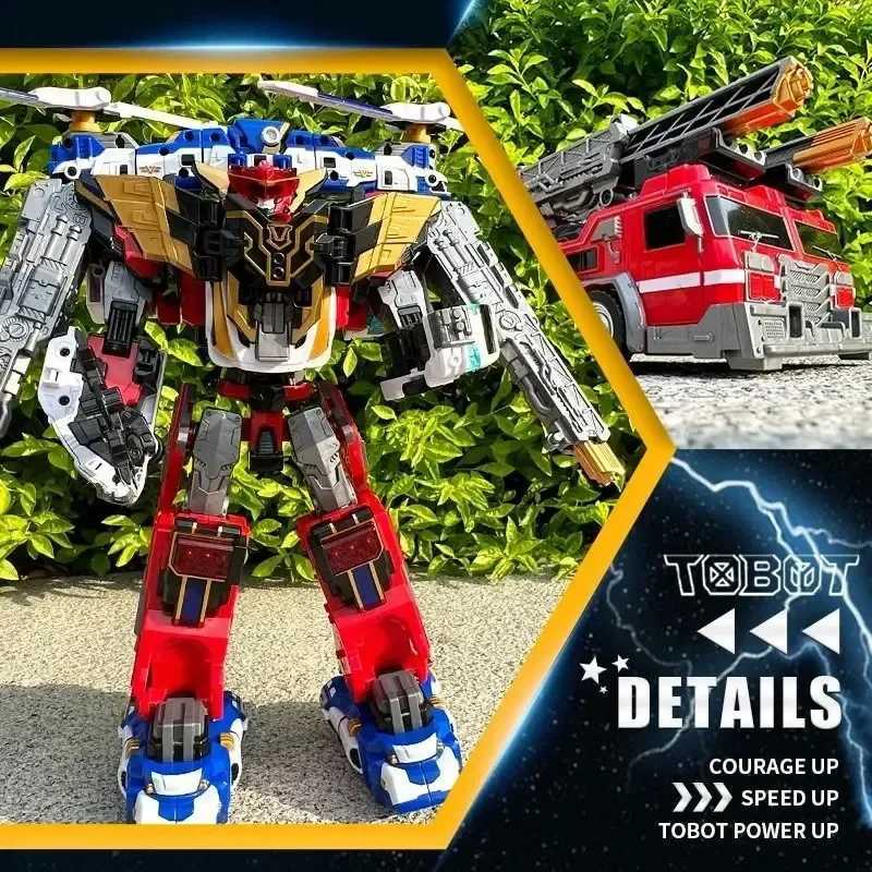 New Tobot Galaxy Detectives 5 GOLDEN V Transform Combined Robot JUSTICES V Action Figure Vehicle Model Deformation GIANT V Toys J251204