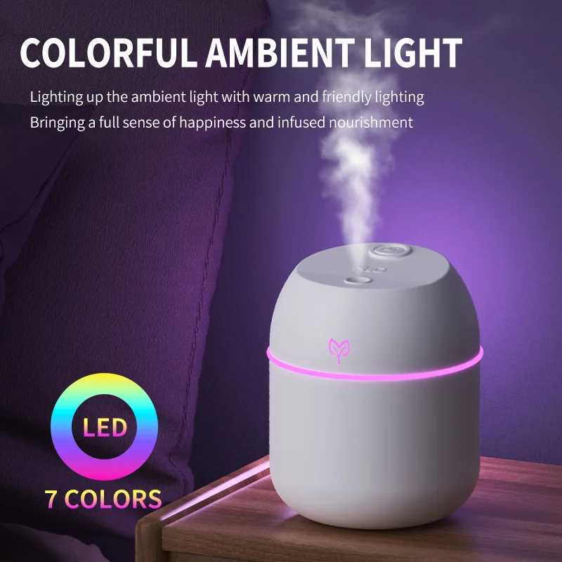 Portable USB trasonic Air Mini Humidifier Essential Oil Diffuser Car Purifier Ara Anion Mist Maker with LED Lamp Lighting C251204