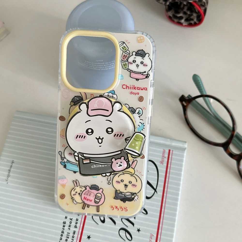 Cute Cartoon Chiikawa Japan Anime Magnetic Holder Wireless Charge Phone Case For iPhone 17 16 15 14 13 Pro Max Cover H251203