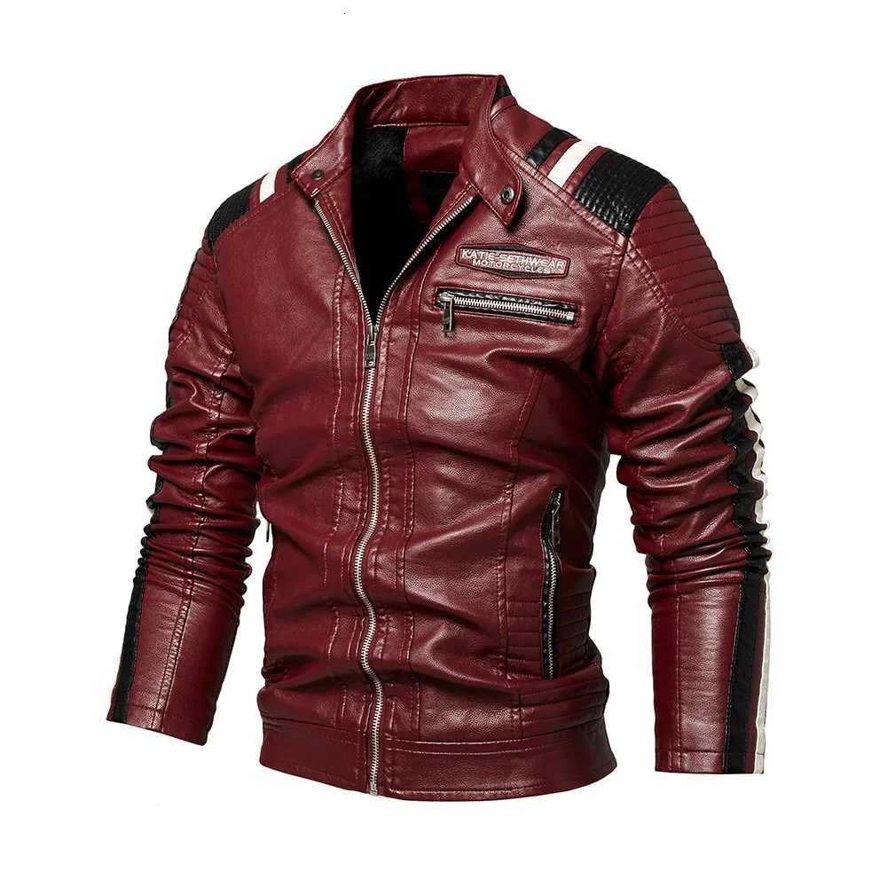 Spring Outdoor Casual Motor Biker PU Leather Jacket Men Fashion Leather Jacket Men Autumn Motorcycle Slim Fleece Jacket Coat MenT251204
