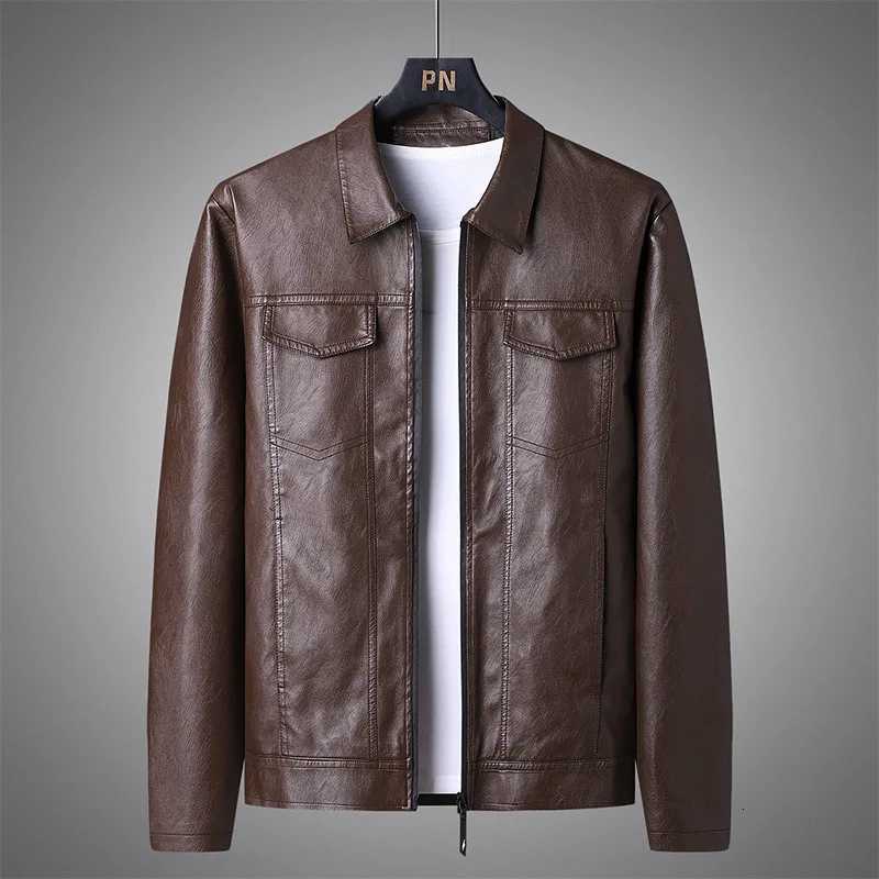 2024 Leather Jacket Men Winter Motorcycle PU Leahter Jacket Male Stand Collar Casual Windbreaker Ropa De Hombre Slim Coat 4XLT251204