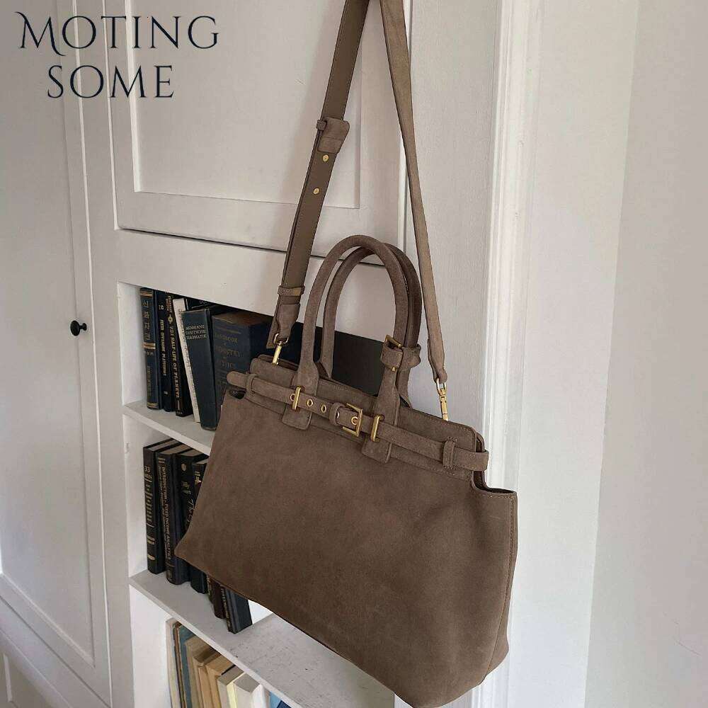 Luxury Bag Designer Shoulder Bags Totes Hobo Motingsome Natural Suede Bag Women Designer Roomy Casual Tote Crossbody Fashionable Handbag And Purses Ne