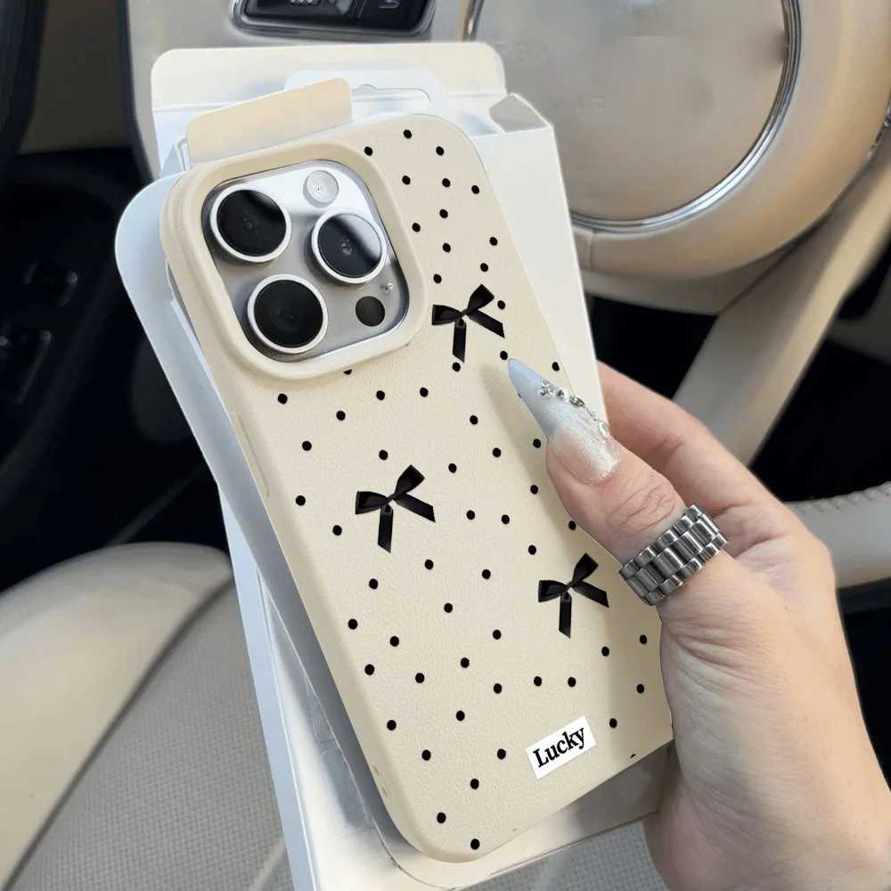 INS Polka Dot Phone Case For iPhone 13 Case iPhone 15 16 14 11 12 17 Pro Max 17 Air Candy Color Lichee Pattern Silicone Cover H251203
