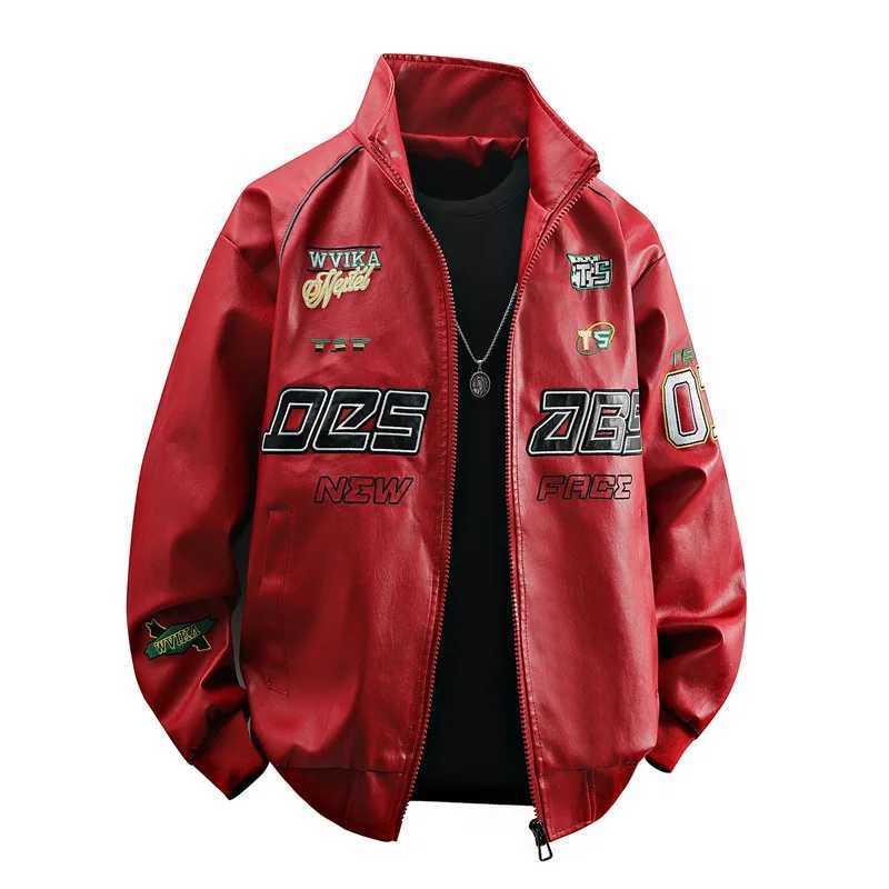 Man Coat Autumn New High Street Letter Printed Stand Collar Men Jacket Motorcycle Punk Long Sleeve Versatile Male OuterwearT251204