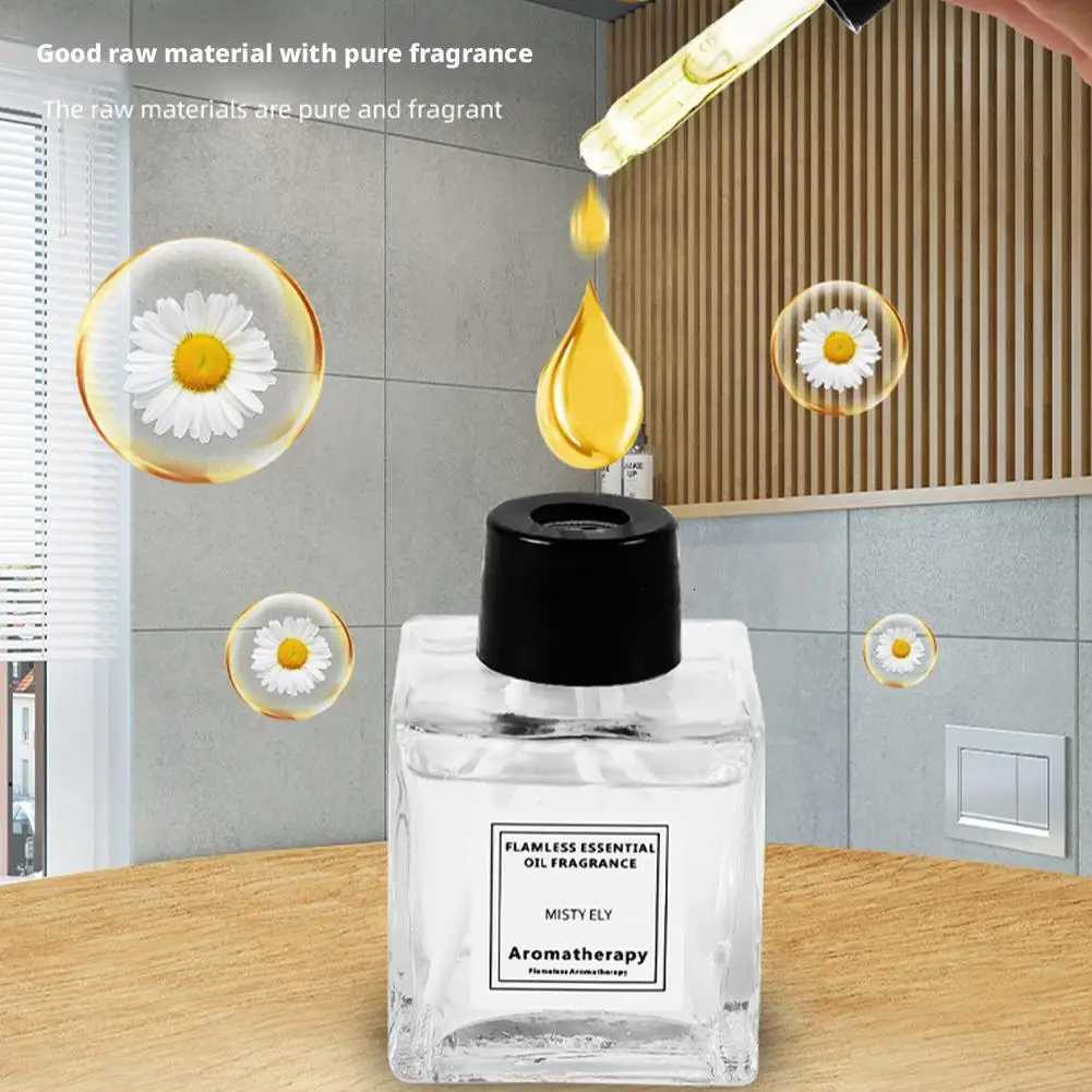 50ml Natural Essential Oil Air Freshener Flameless Home Fragrance Aromatherapy Oil with Reed Diffuser Stick Liquid Air Freshener Y251204