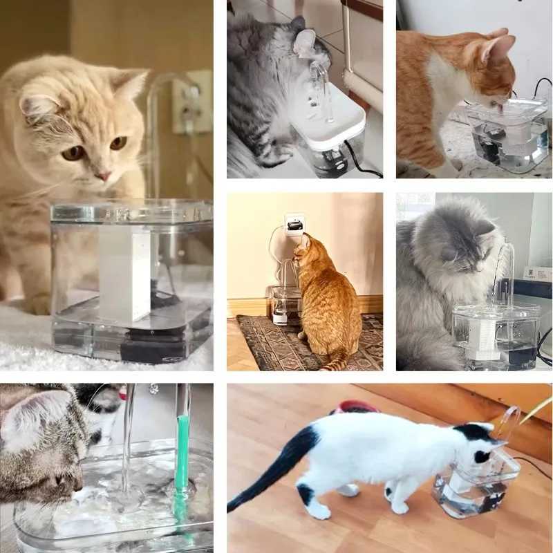 Fountain Cat Water Auto Filter Transparent Cat Drinker USB Electric Mute Recirculate Filtering Drinker for Cats Water Dispenser M251204 - view 3