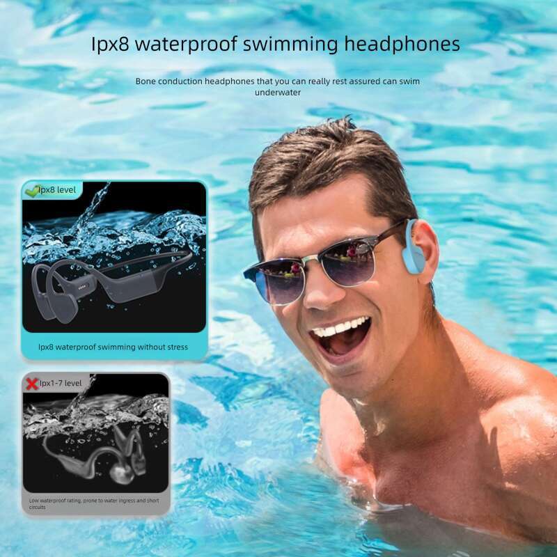 Famous Brand Cross Border X Bone Conduction Liquid Rubber Coating Open Ear Bluetooth GB Memory Long Battery Life Swimming Headphones