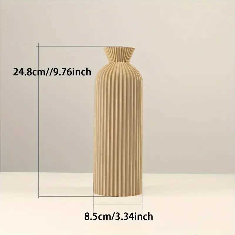 Elegant Black Plastic Vase - Boho Chic Decorative Centerpiece for He Off and Living Ro H251204