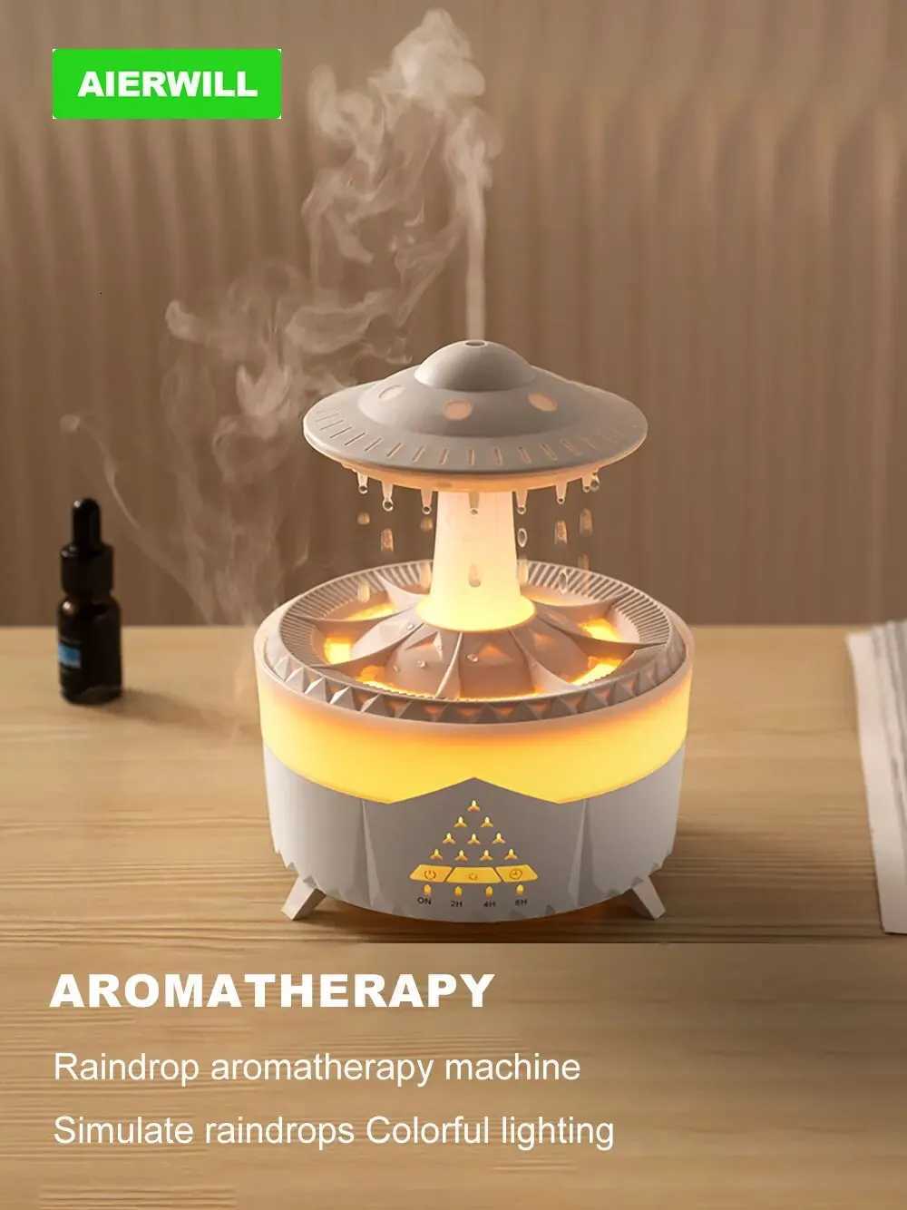 Aierwill ufo Air Humidifier trasonic Aratherapy Diffusers Mist Maker Fragrance Essential Oil Ara Difusor Remote control C251204