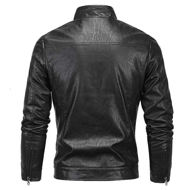 2026 mens new autumn and winter models locomotive velvet youth casual stand-up collar leather jacketT251204