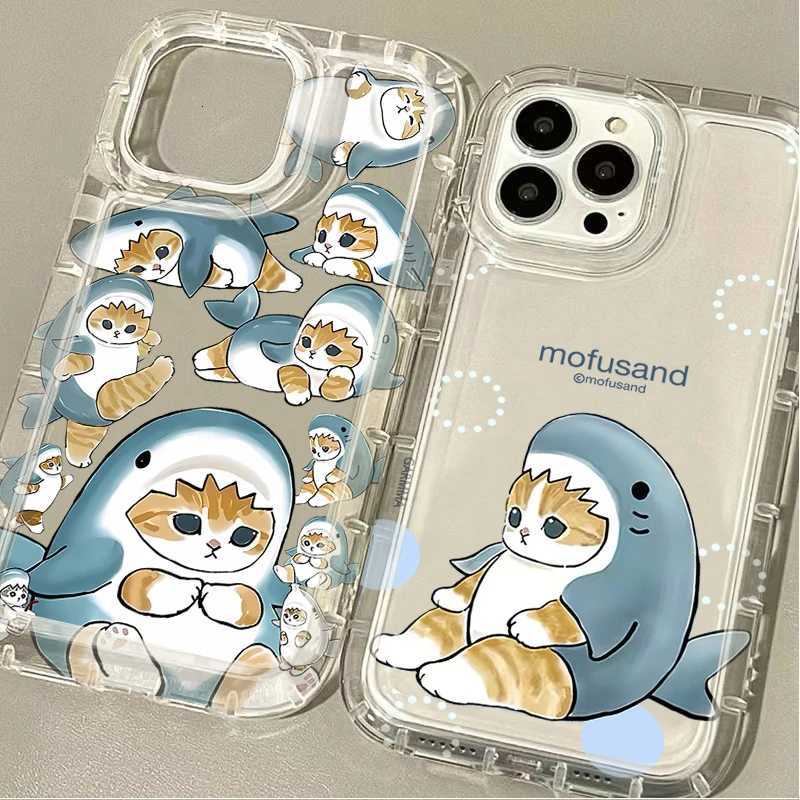 Cute Cartoon Mofusand Cat Clear Case For iPhone 14 16 15 13 12 11 Pro Max 7 8 Plus XR X XS Max SE 2020 Shockproof Silicone Cover H251203