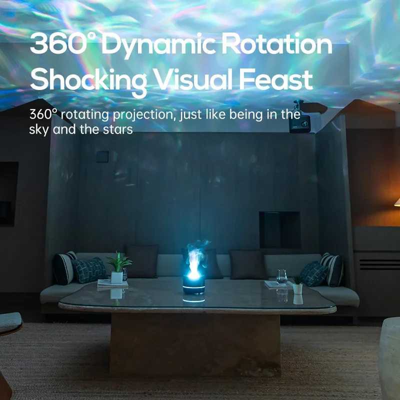 Colourf Starry Sky Projection Air Humidifier 360 Dynamic Rotation 30-45ml/h Fine Water Mist USB Essential Oil Ara Diffuser C251204