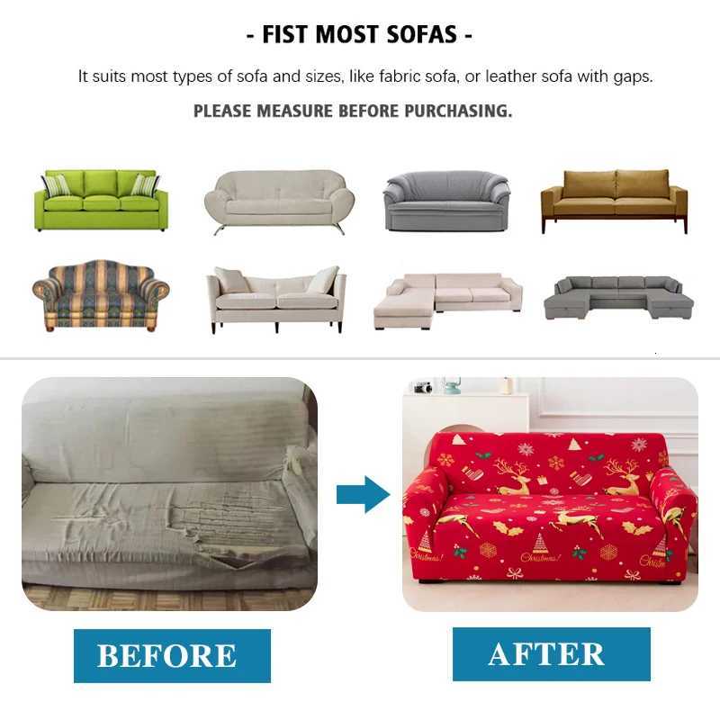 Christmas Style Sofa Slipcovers Stretch Non Slip Sofa Covers for Living Room Armchair Couch Cover Furniture Protector Removable M251204 - view 4