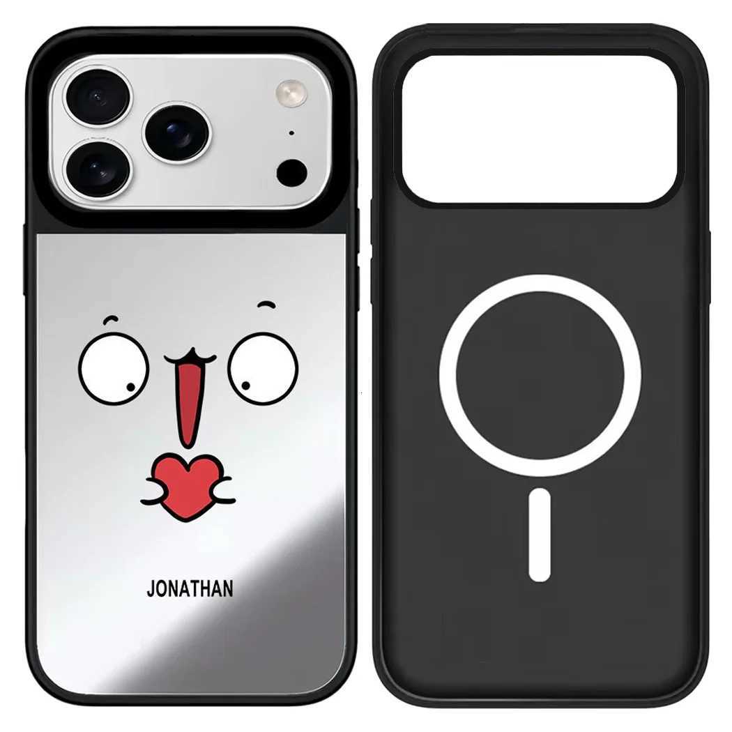 Cartoon Chicken Mirror Surface Cover for iPhone 12 13 14 15 16 17 Pro Max 17 Air Case - Protective Magnetic Case H251203