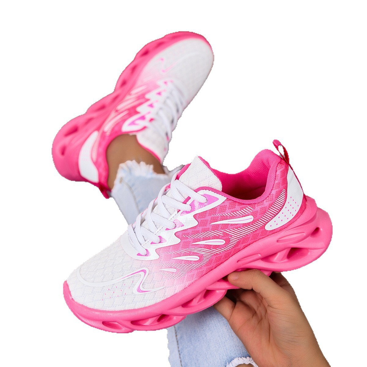 Free Shipping 2025 New Fashion design Sneakers for Women Large Size Lightweight Thick Sole Comfortable Breathable Casual Shoes