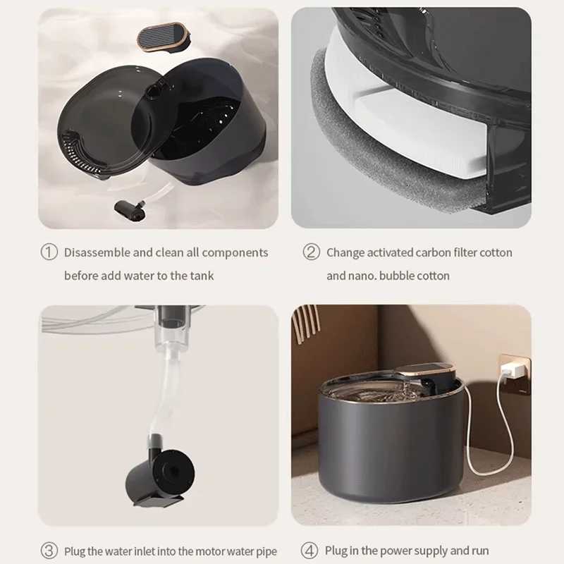 3L Smart Cat Water Fountain Autom Loop Filtering Drinker Auto Power-off Pet Water Dispenser Large Capacity Cats Pet Manufacturer M251204