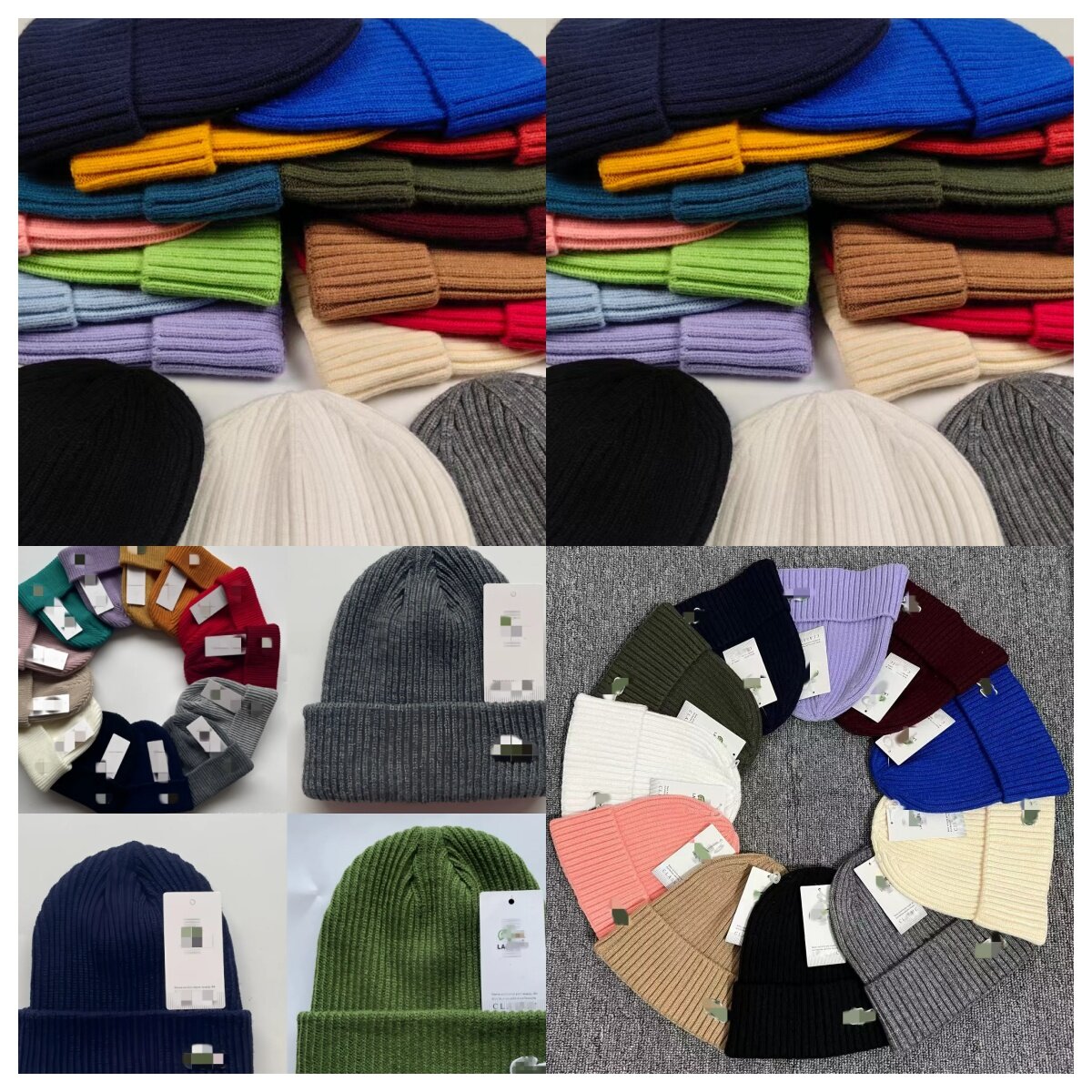 Wool Hat Cold Knitted Women's Brand New Hats Cap Girl Man Yarn Beanies Bonnet Skull Caps Coarse Textured Core Fleece 2027