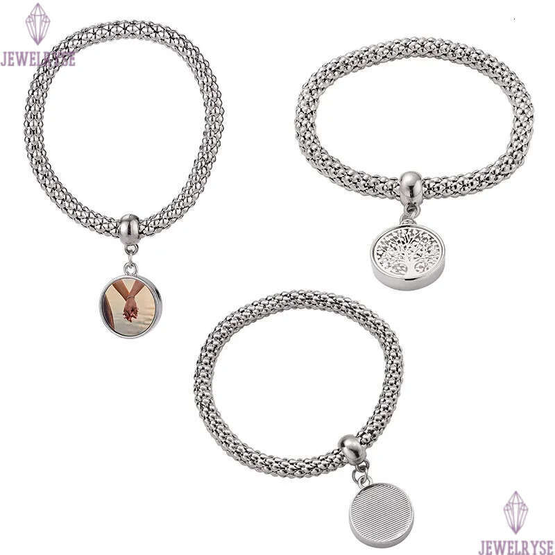 DIY sublimation blank bracelets desinger for woman mens transfer printing alloy round silver rose gold bracelet couples valentines day souvenir family