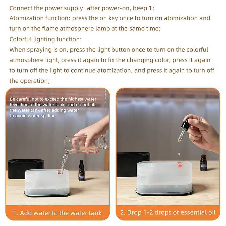 Colorf Flames Air Humidifier Essential Oils Humidifiers Flame Ara Humidifier Mini Ara Diffuser Aratherapy USB Sprayer C251204