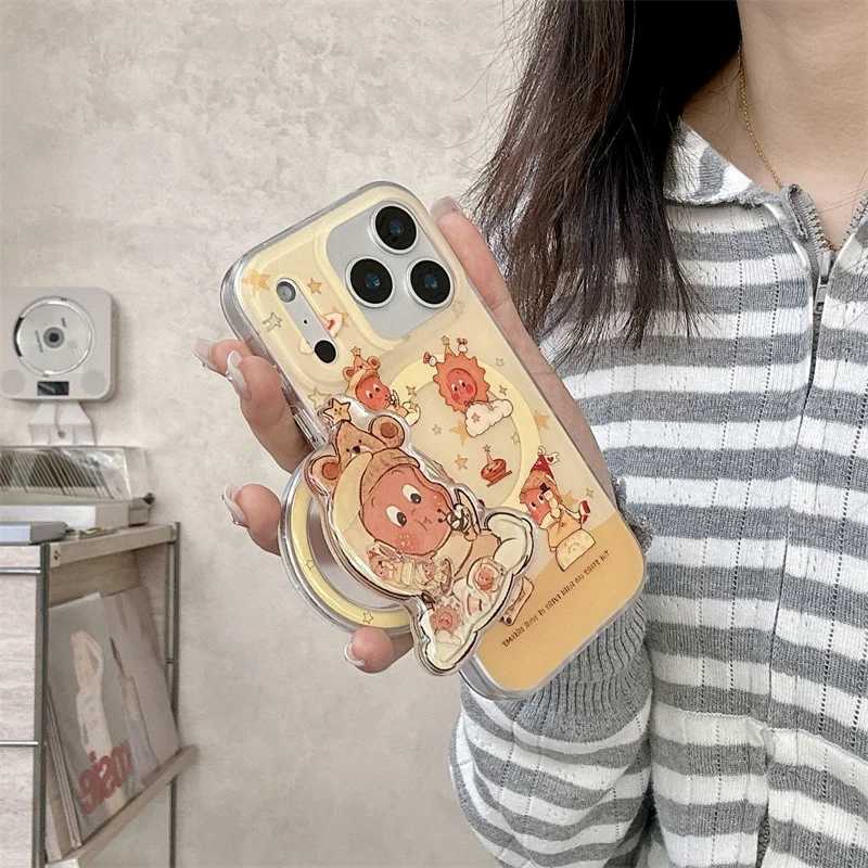 Fashion Cute Star Baby Cartoon Magnetic Phone Case For iPhone 17 Pro 16 15 14 Pro Max Cover with Stand Shockproof Protective Cas H251203