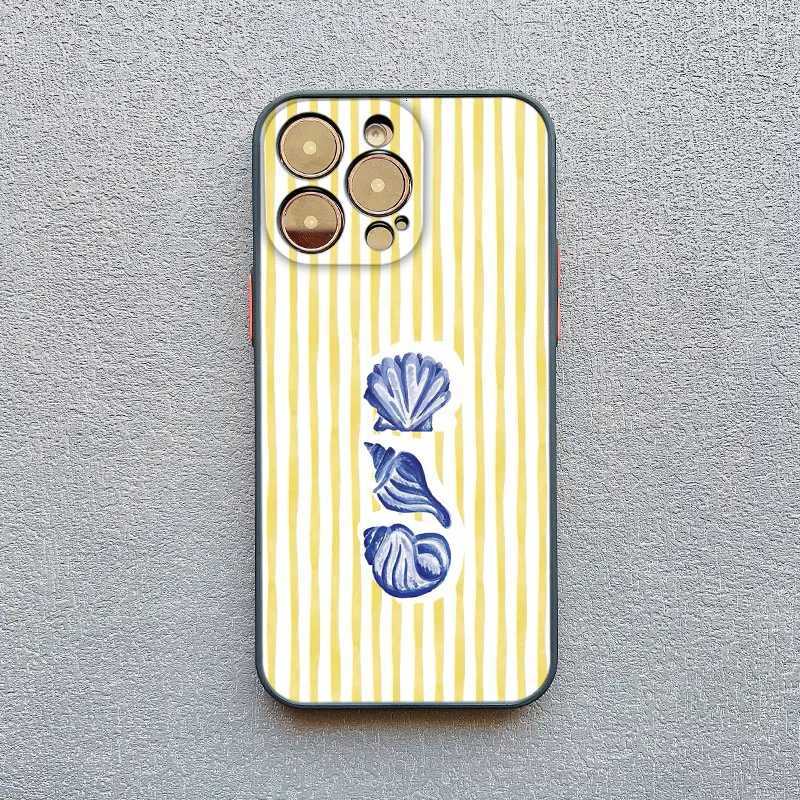 Colorf Marine Organism Striped Base Color Phone Case For iPhone 13 12 11 Pro Max Mini 16 15 14 Pro Max Plus X XR XS SE2 Covers H251203