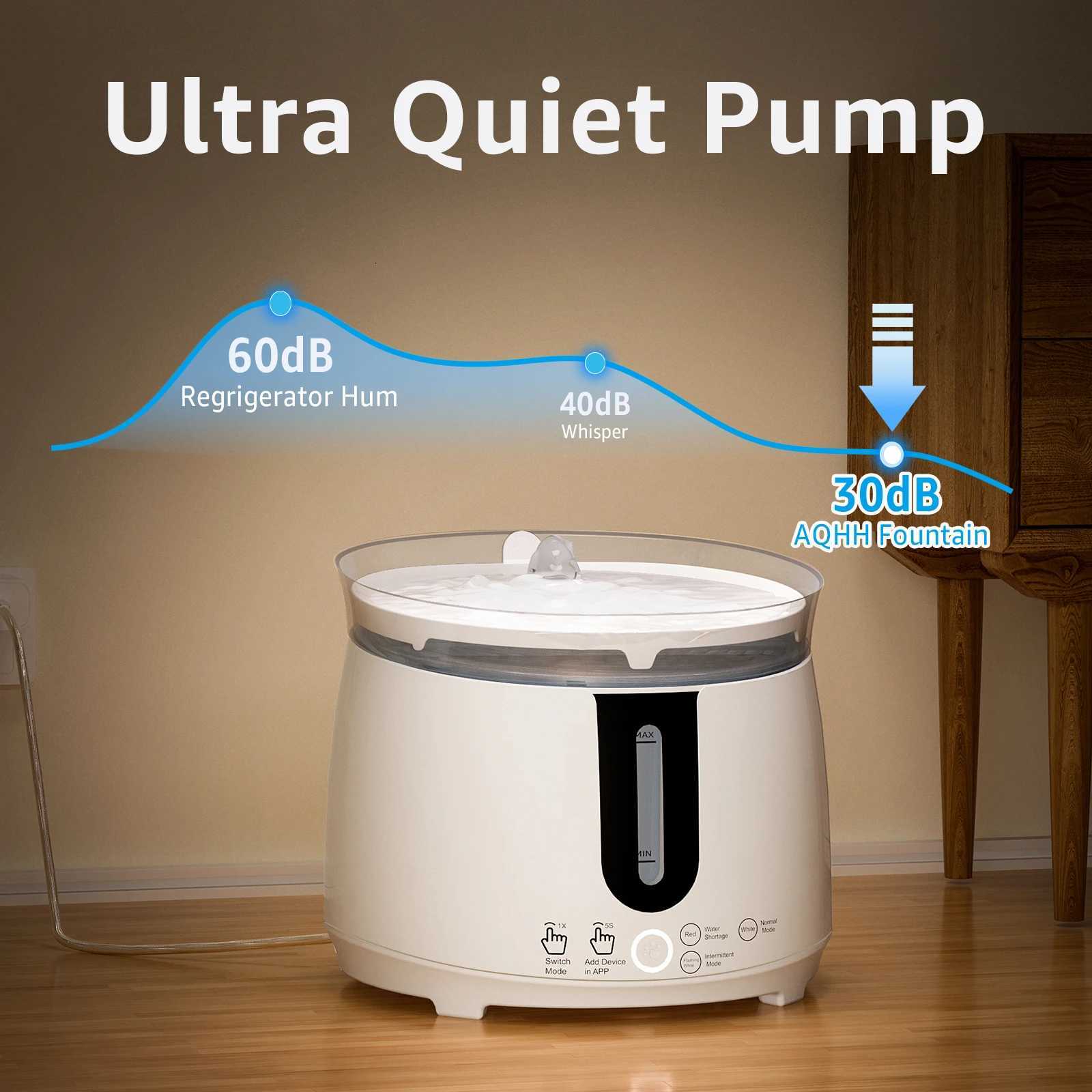 AQHH Wireless Pump Pet Water Dispenser Automatic Circulation Filtration Water Dispenser USB Electric Mute Cats Water Dispenser M251204 - view 4