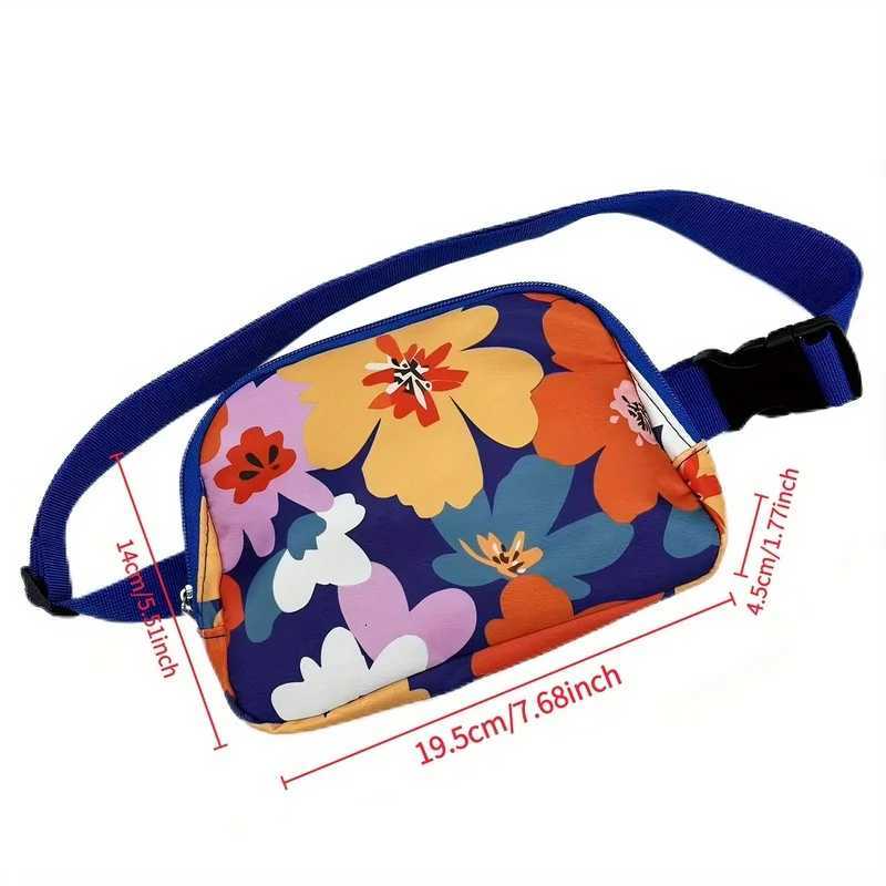 Fashionable printed large-capacity lightweight womens waist bag sporty portable single-shoulder bag and chest bag 1 PcsT251204