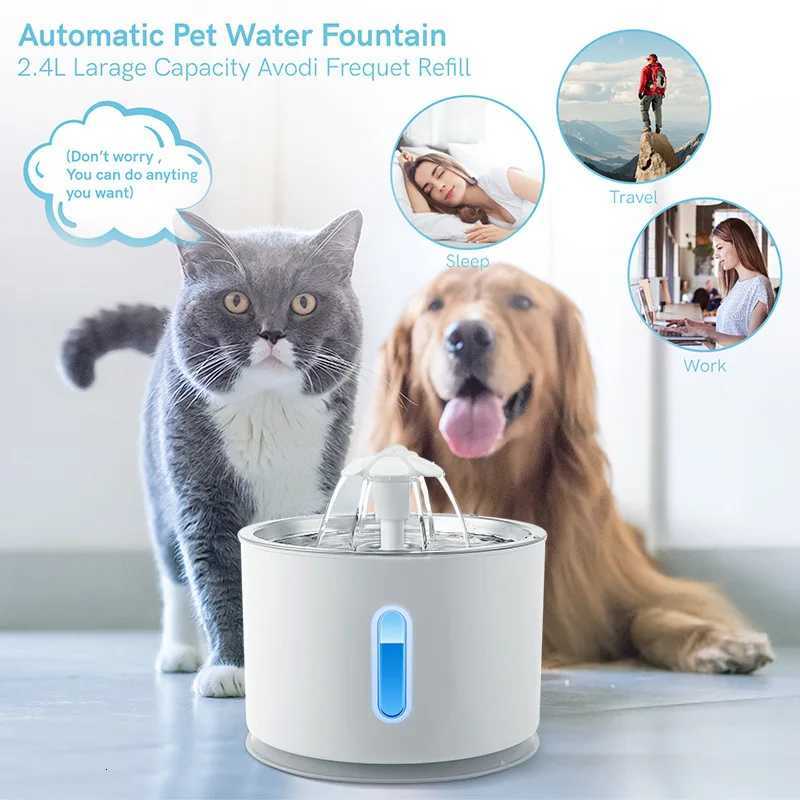 Automatic Cat Water Fountain Pet Bowl Stainless Steel Dog Water Drinking Water Dispenser Feeder Cat Accessories Pet Manufacturer M251204