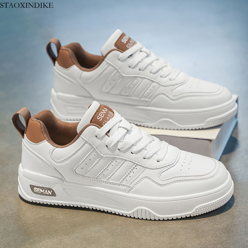 Men's Shoes Autumn New Breathable Versatile White Casual Sneakers Student Thick-Soled Sports Shoes Casual White Shoes Trendy Shoes