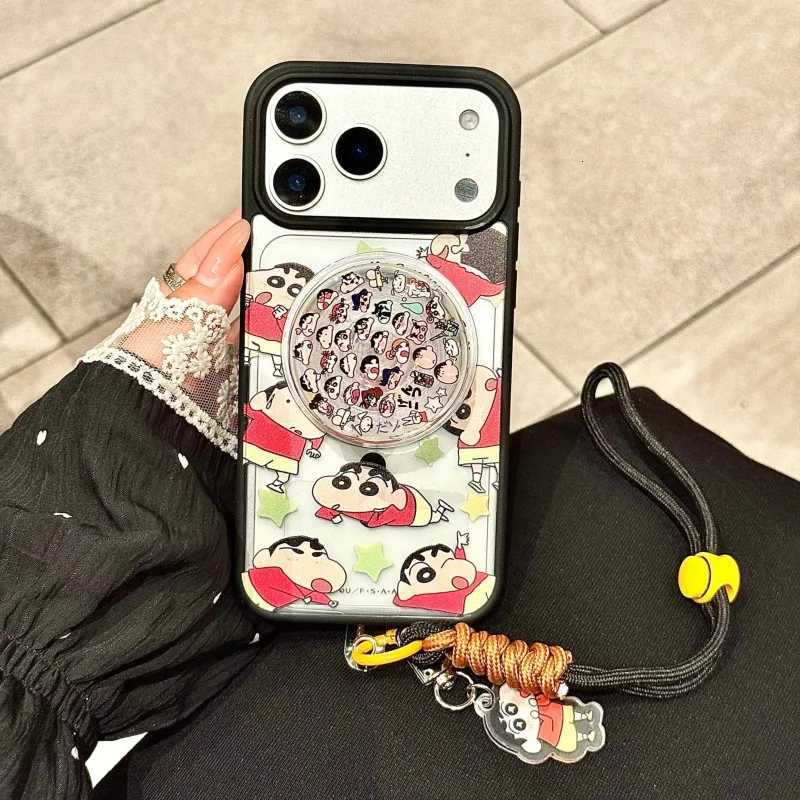 Cute Crayon Shin-chan Phone Case for iPhone 12 13 14 16 17 Pro Max Star SHINCHAN Nohara Shiro Holder Magnetic Cover H251203