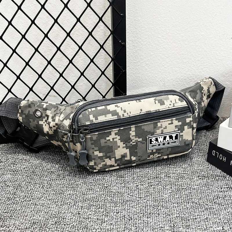 Camouflage Waterproof Waist Bag - Multi-Layer Outdoor Sling Pack with Large Capacity Durable Nylon Fanny PackT251204
