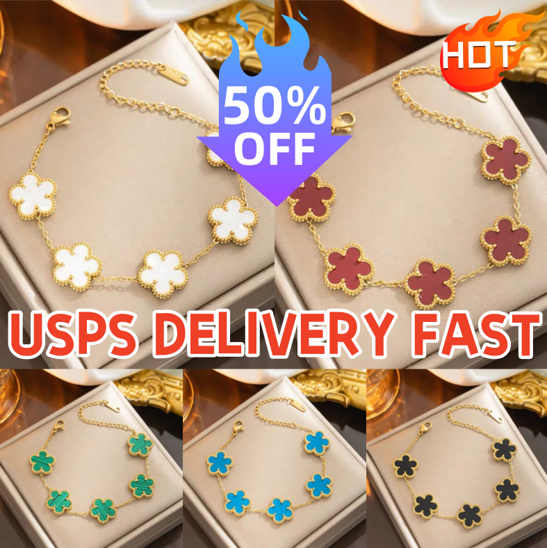 Bracelet Designer Jewelry 18K Gold Plated Classic Fashion Charm Bracelet Four-leaf Clover Elegant Mother-of-Pearl Bracelets For Women and Men luxury jewelry