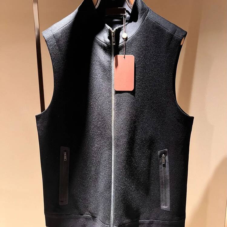 LP Italian Stand-Up Collar Solid Color Wool Blended Business Casual Simple Vest