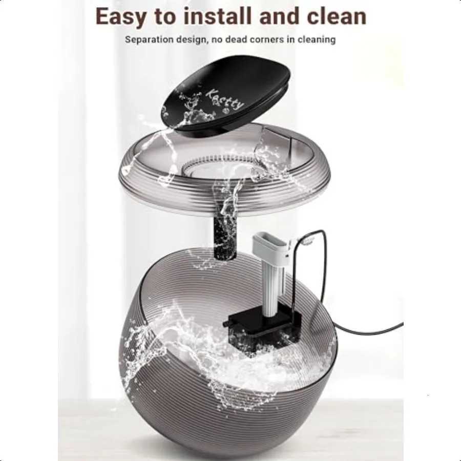 Quiet Cat Water Fountain 35L 118oz Large Capacity Pet Water Fountain for Cats Indoor with Water Level LED Light Easy Cleaning M251204