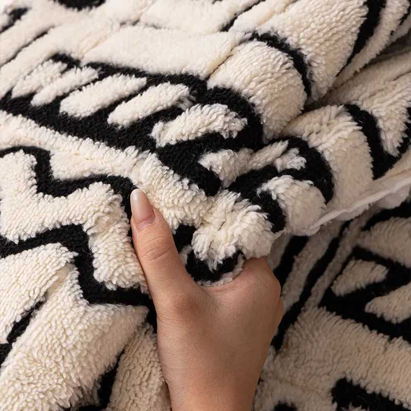 1PC-Winter shu mianrong sofa cushion light luxury simple and anti slip sofa cushion plush line sofa cushion M251204 - view 6