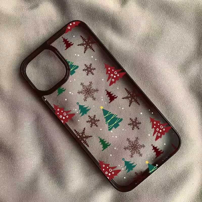 Fl Sn Christmas Tree Snowflake Phone Case For iPhone 17 Air 16 Pro Max 15 14 Plus 13 12 11 Shockproof Silicone Back Cover H251203