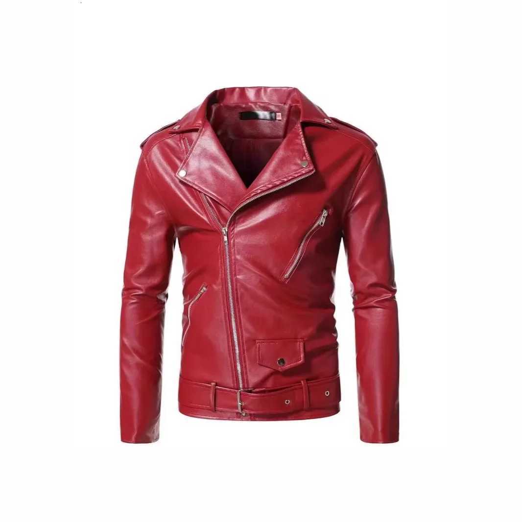 New Mens Leather Jacket Trendy Mens Motorcycle Leather Jacket New Products Direct Sales Large Size Mens Clothing ColorT251204