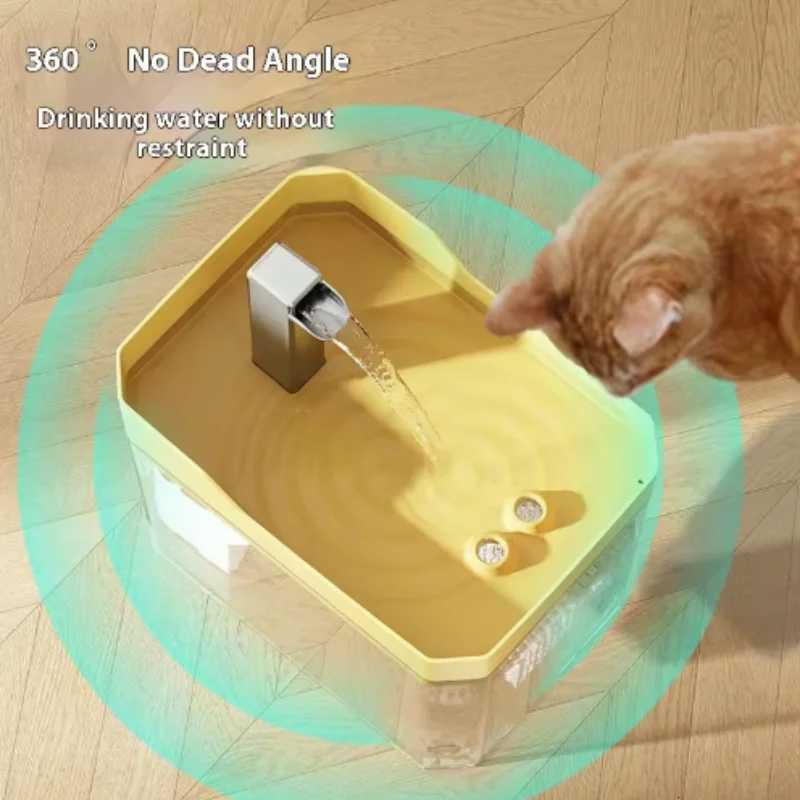 Cat Water Fountain Auto Filter Transparent Drinker USB Anti-Dry Burning Recirculate Filtering Water Dispenser with Pump M251204