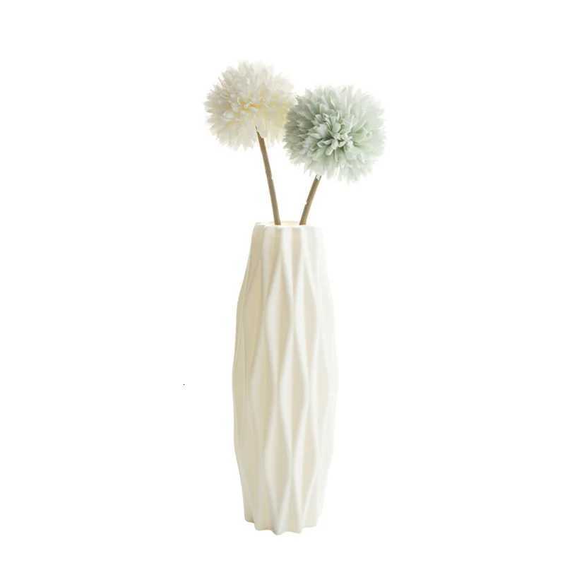 Plastic Vase He for Decoration White Imitation Ceramic Flower Pot Plants Basket Nordic Wedding Decorative Dining Table Bedro H251204