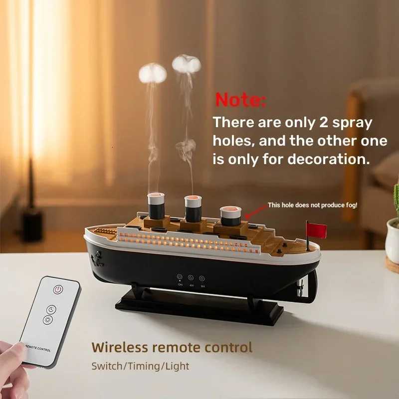 Titanic Ship Model Decoration Air Humidifier 250ml Essential Oil Diffuser Jellyfish e Ring Spray Ara Diffuser For He C2512042