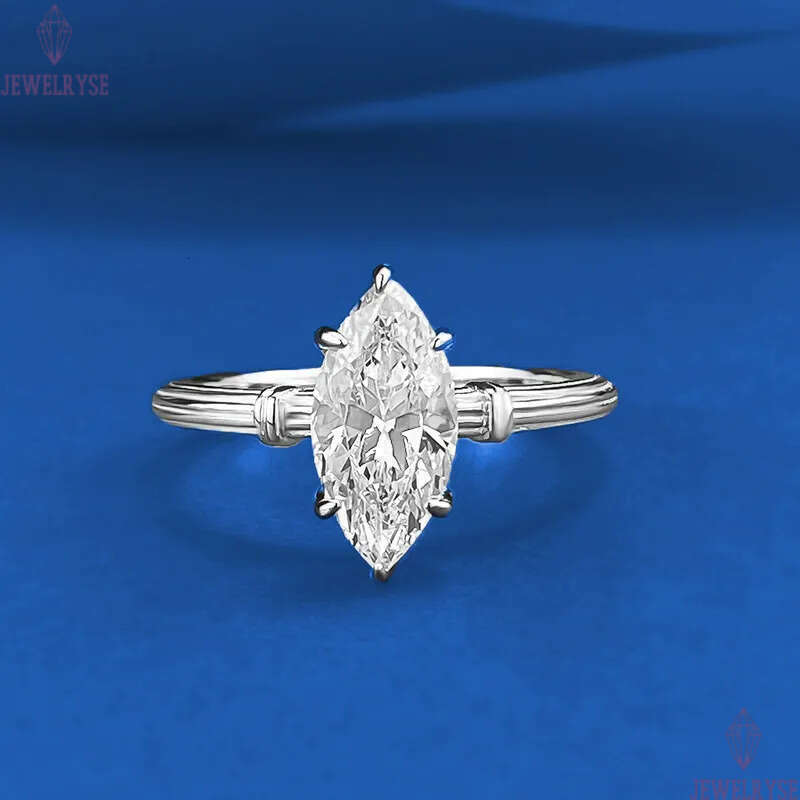 original vintage 6X12mm s925 sterling silver designer ring for woman wedding party 5A cubic zirconia luxury engagement diamond rings jewelry size 5-9 