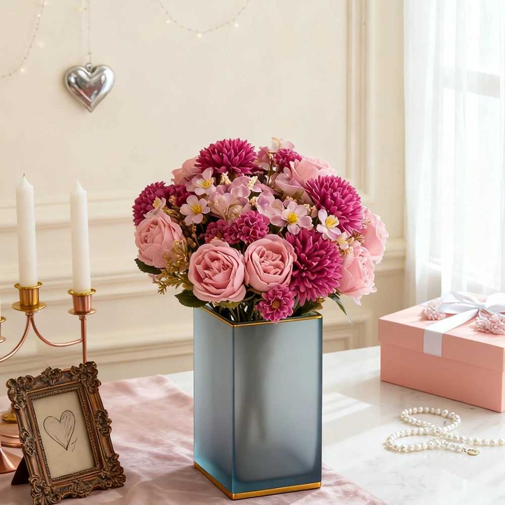 Artificial Flowers Silk Ball Chrysanthem Peony He Ro Wedding Bridal Bouquet Decora Vntine Outdoor Yard Garden DIY Gifts H251204