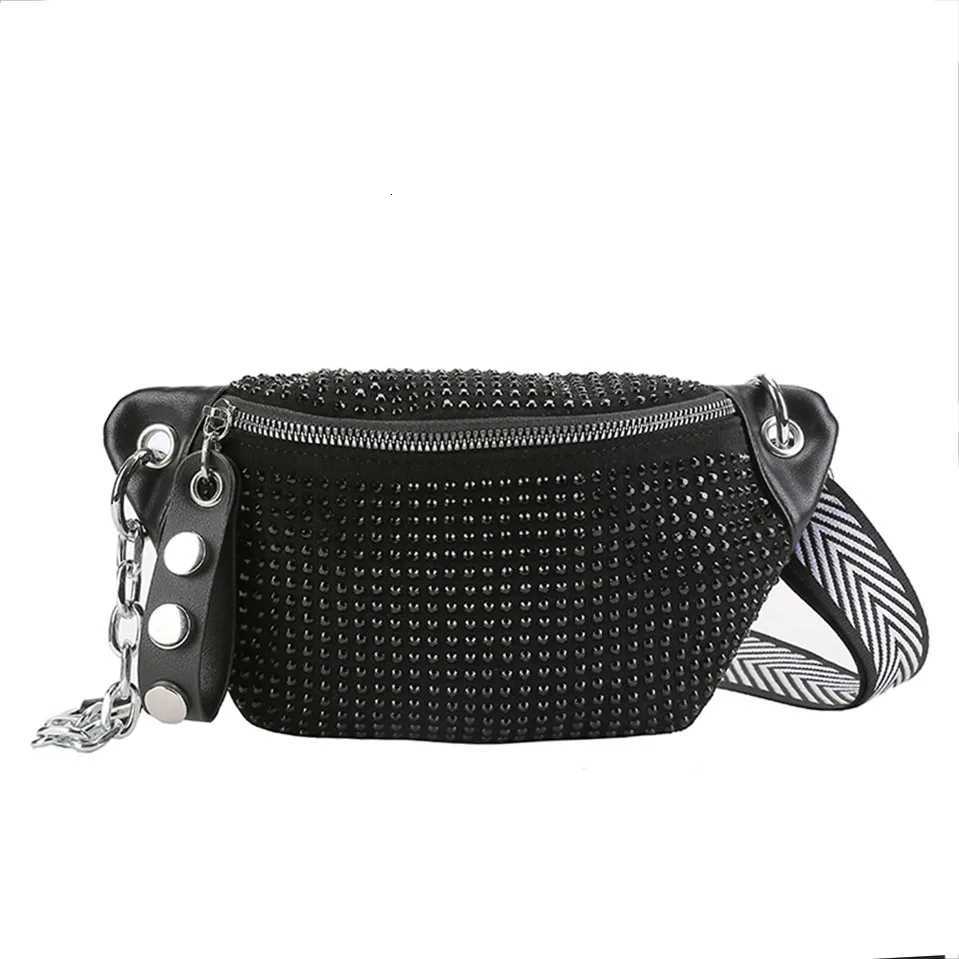 Brand Diamond Waist Bags Ladies Chain Fanny pack And Phone Pack Fashion Woman Shoulder Crossbody Chest Bags Hip pack PU Belt BagT251204