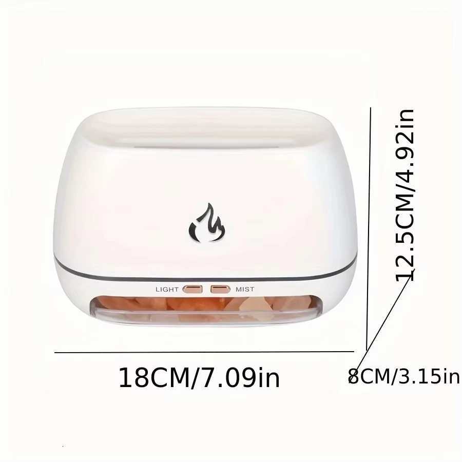 New Himalayan Crystal Salt Stone Ara Air Humidifiers 3D Flame Fire Colorf Night Light Aratherapy Essential Oil Diffuser C251204