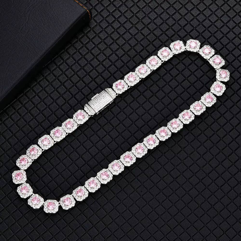 VS D Diamond Tennis Chain Necklace 925 Sterling Silver Diamond Necklace Lab Grown Ruby Gemstone Necklace Factory Wholesale