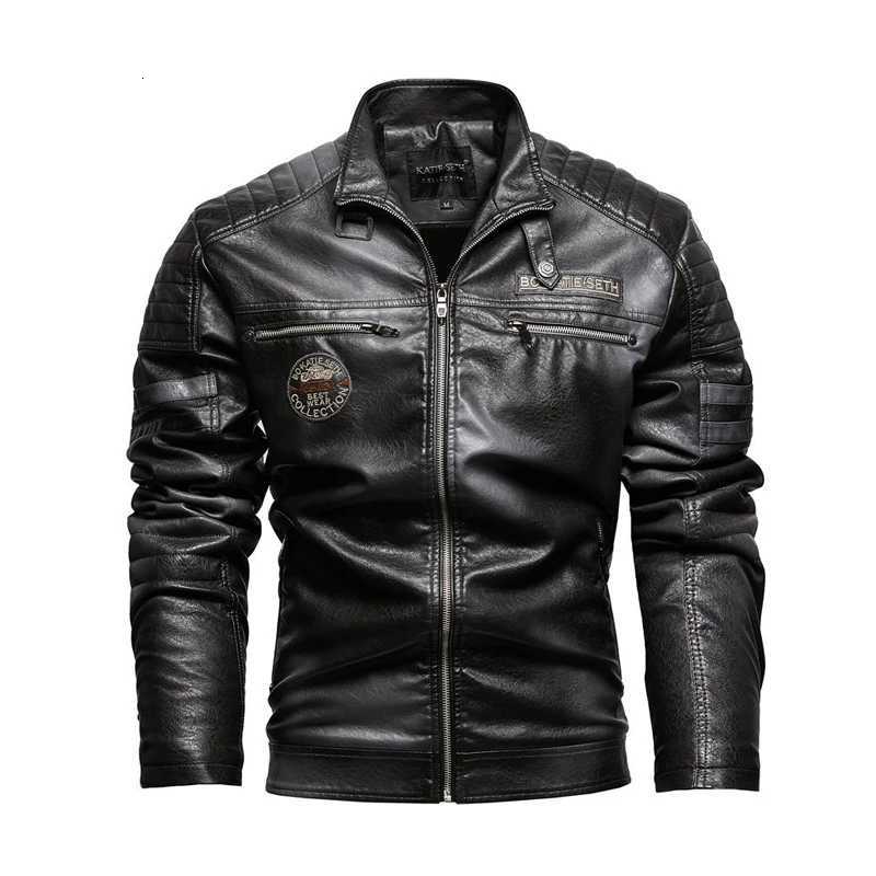 Autumn Winter Mens PU Leather Jackets Fashion Men Retro Zipper Biker Leather Coats Men Fleece Lined Warm Windbreaker Jacket 7XLT251204