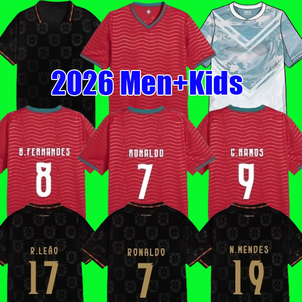 PEPE LEAO Portuguesa portugal 2026 soccer jerseys RONALDO Portugieser 25 26 Portuguese BERNARDO B.FERNANDES football shirt Men Kids kit Portugals national team top