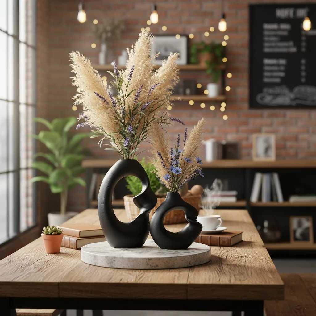 CAPIRON Ceramic Matte Vase Set of 2 for as Grass Dried Flower Modern Nordic Accessories He Decoration Tabletop Interior H251204
